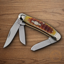 Rough Ryder Sowbelly Stockman  Pocket Knife Stainless Steel Blades Amber Bone Handle