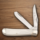 Rough Ryder Mini Trapper Pocket Knife Stainless Steel Blades White Bone Handle