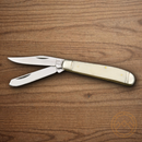 Rough Ryder Mini Trapper Pocket Knife Stainless Steel Blades White Bone Handle
