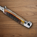 Rough Ryder Small Hunter Fixed Knife 3.13" Blade Amber Jiggel Bone Handle