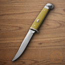 Rough Ryder Small Hunter Fixed Knife 3.13" 440 Steel Blade Yellow Delrin Handle