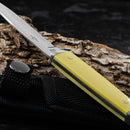 Rough Ryder Small Hunter Fixed Knife 3.13" 440 Steel Blade Yellow Delrin Handle