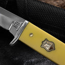 Rough Ryder Small Hunter Fixed Knife 3.13" 440 Steel Blade Yellow Delrin Handle