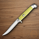 Rough Ryder Small Hunter Fixed Knife 3.13" 440 Steel Blade Yellow Delrin Handle