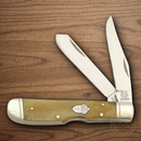 Rough Ryder Trapper Pocket Knife 440 Steel Blade Tobacco Bone Handle