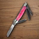Rough Ryder Tiny Congress Pocket Knife Stainless Steel Blades Pink Bone Handle