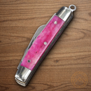 Rough Ryder Tiny Congress Pocket Knife Stainless Steel Blades Pink Bone Handle