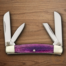 Rough Ryder Tiny Congress Pocket Knife Stainless Steel Blades Purple Bone Handle