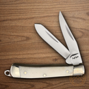 Rough Ryder Mini Trapper Pocket Knife Stainless Steel Blades White Bone Handle