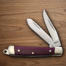 Rough Ryder Tiny Trapper Pocket Knife Stainless Steel Blades Purple Bone Handle