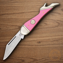 Rough Ryder Leg Folding Knife 2" 440 Steel Blade Pink Synthetic Handle