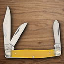 Rough Ryder Stockman Pocket Knife Stainless Steel Blades Yellow Bone Handle