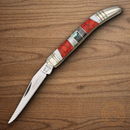 Rough Ryder Stoneworx Folding Knife 2.25" 440A Steel Blade Turquoise/Mother of pearl/stone Handle.