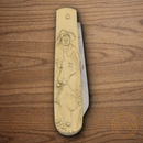 Rough Ryder Cowboy Folding Knife Stainless Steel Blade Brass Handle