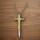 Rough Ryder Brass Cross Folding Knife Stainless Steel Blade Brass Handle