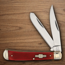 Rough Ryder Trapper Pocket Knife Stainless Steel Blades Red Bone Handle