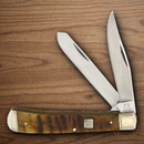 Rough Ryder Trapper Pocket Knife Stainless Steel Blades Ram's Horn Handle