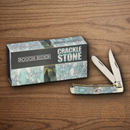 Rough Ryder Crackle Pocket Knife Stainless Steel Blades Crackle Stone Handle