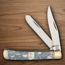 Rough Ryder Crackle Pocket Knife Stainless Steel Blades Crackle Stone Handle