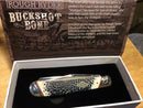 Rough Ryder Trapper Pocket Knife Stainless Steel Blades Buckshot Bone Handle.