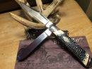 Rough Ryder Trapper Pocket Knife Stainless Steel Blades Buckshot Bone Handle.