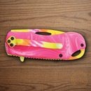 Rough Ryder Pink Tie Dye Folding Knife 2.25" Multi Coated Blade Pink Polypropylene Handle