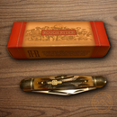 Rough Ryder Whittler Pocket Knife Stainless Steel Blades Stag Bone Handle