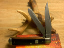 Rough Ryder Trapper Pocket Knife Carbon Steel Blades Black G10 Handle
