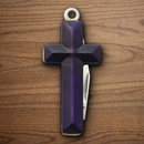 Rough Ryder Cross Folding Knife Stainless Steel Blade Purple Bone Handle