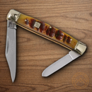 Rough Ryder Stockman Pocket Knife Stainless Steel Blades Ram's Horn Handle