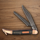 Rough Ryder Fish Pocket Knife 440 Steel Blade Black Bone Handle