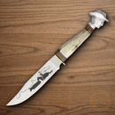 Rough Ryder Cowboy Fixed Knife 5.38" Stainless Steel Blade Bone Handle