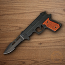 Rough Ryder Pistol Folding Knife 3" Stainless Steel Blade Black Stainless/Wood Handle