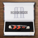 Rough Ryder Black Widow Trapper Pocket Knife 440 Steel Blades Red/Black Synthetic Handle