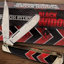 Rough Ryder Black Widow Trapper Pocket Knife 440 Steel Blades Red/Black Synthetic Handle