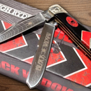 Rough Ryder Black Widow Trapper Pocket Knife 440 Steel Blades Red/Black Synthetic Handle