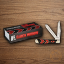 Rough Ryder Black Widow Trapper Pocket Knife 440 Steel Blades Red/Black Synthetic Handle