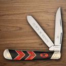 Rough Ryder Black Widow Trapper Pocket Knife 440 Steel Blades Red/Black Synthetic Handle