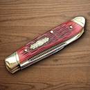 Rough Ryder Peanut Pocket Knife Stainless Steel Blades Red Pick Bone Handle