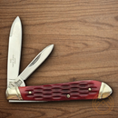 Rough Ryder Peanut Pocket Knife Stainless Steel Blades Red Pick Bone Handle
