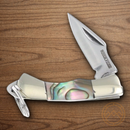 Rough Ryder Minature Folding Knife Stainless Steel Blade Abalone Handle