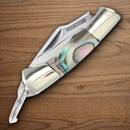 Rough Ryder Minature Folding Knife Stainless Steel Blade Abalone Handle