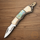 Rough Ryder Minature Folding Knife Stainless Steel Blade Abalone Handle