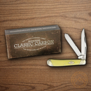 Rough Ryder Trapper Classic Pocket Knife Carbon Steel Blade Yellow Synthetic Handle