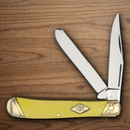 Rough Ryder Trapper Classic Pocket Knife Carbon Steel Blade Yellow Synthetic Handle