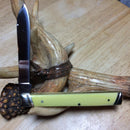 Rough Ryder Doctors Folding Knife Carbon Steel Blade Yellow Synthetic Handle