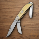 Rough Ryder Sowbelly Pocket Knife Carbon Steel Blade Yellow Synthetic Handle