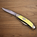 Rough Ryder Sowbelly Pocket Knife Carbon Steel Blade Yellow Synthetic Handle