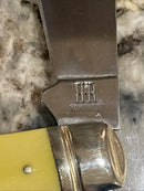 Rough Ryder Hawkbill Folding Knife Carbon Steel Blade Yellow Synthetic Handle