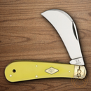 Rough Ryder Hawkbill Folding Knife Carbon Steel Blade Yellow Synthetic Handle